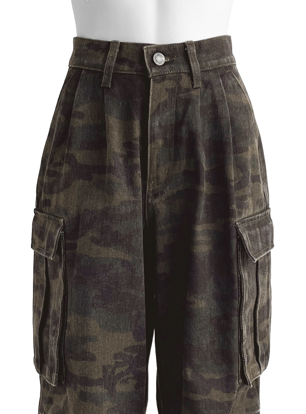 ILLIT アイリット BEBカモフラージュ柄カーゴワイドパンツ