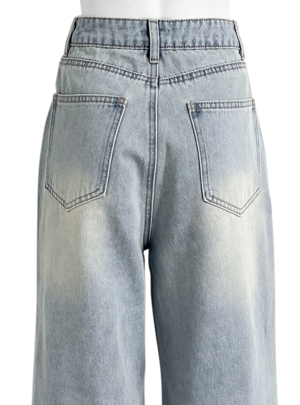 レースダメージデニムパンツ