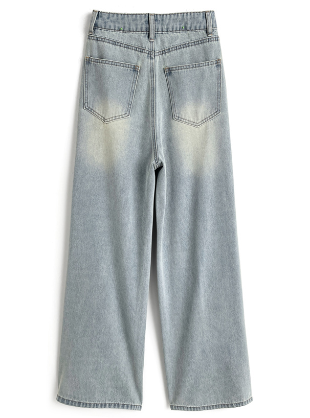 レースダメージデニムパンツ