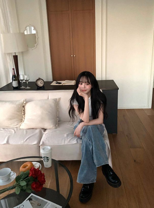 ワイドデニムパンツ