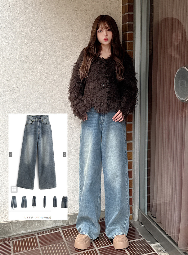 ワイドデニムパンツ