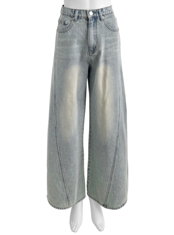 切替ワイドデニムパンツ