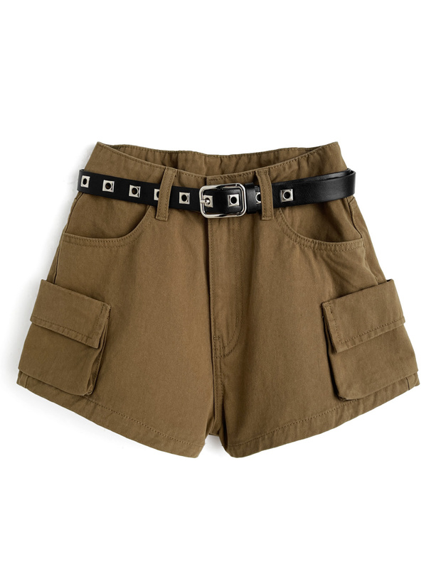 ベルト付きカーゴショートパンツ[cu614] | レディースファッション通販
