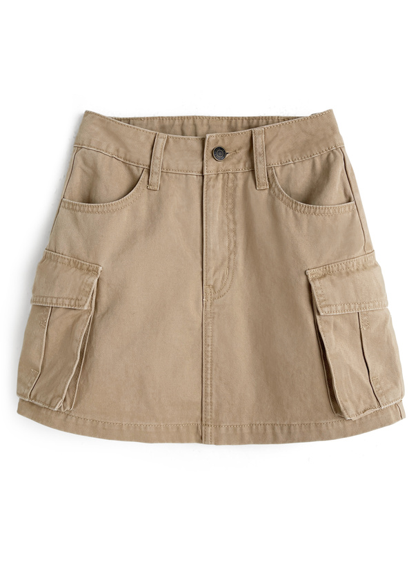 インパン裏地付きカーゴミニスカート