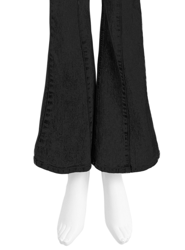 サイドカットアウトリボンフレアパンツ