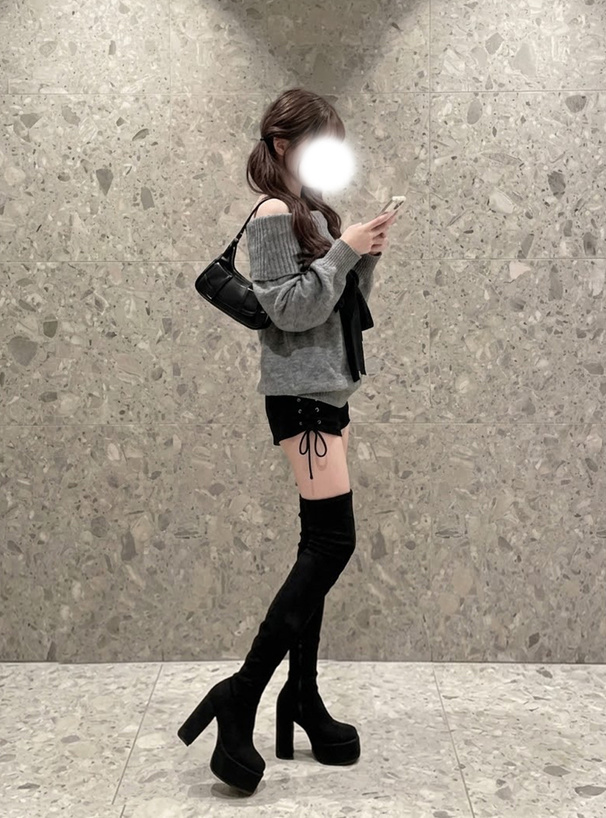 ドロストリボンデニムショートパンツ