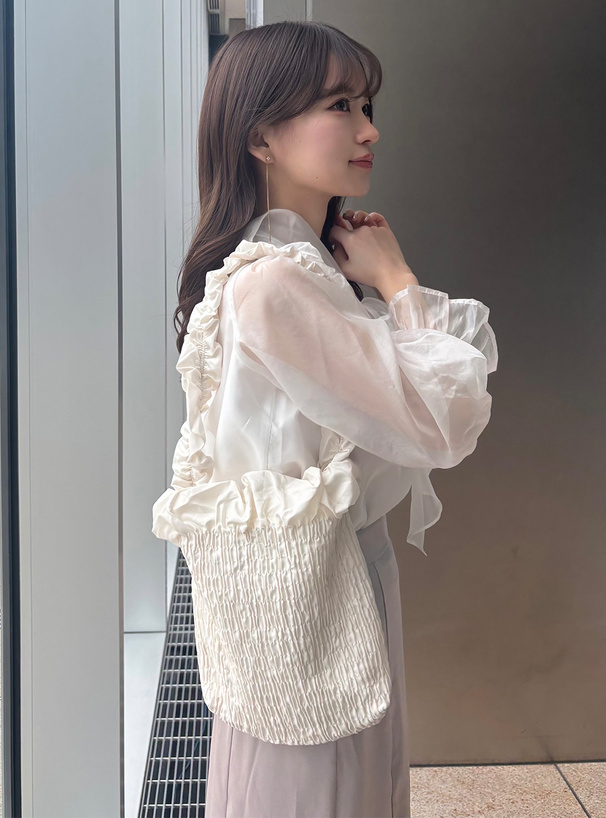 ギャザーハンドルシャーリングバッグ[dd358] | レディースファッション