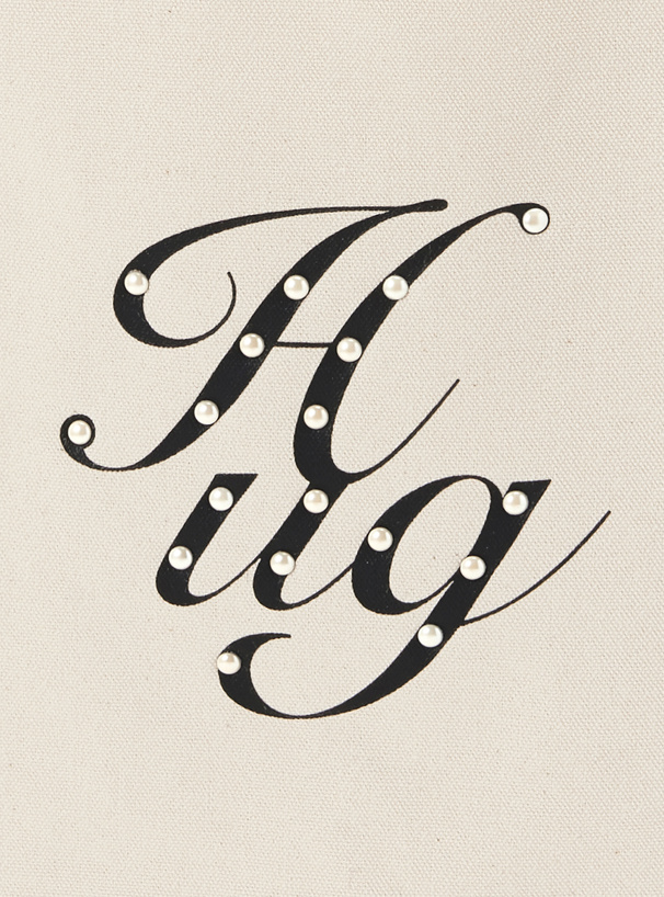 パールロゴプリントトートバッグ