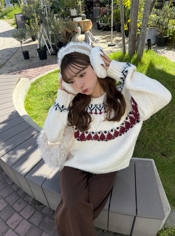 ムートン風イヤーマフラー