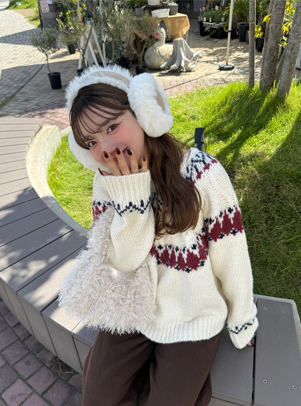 ムートン風イヤーマフラー