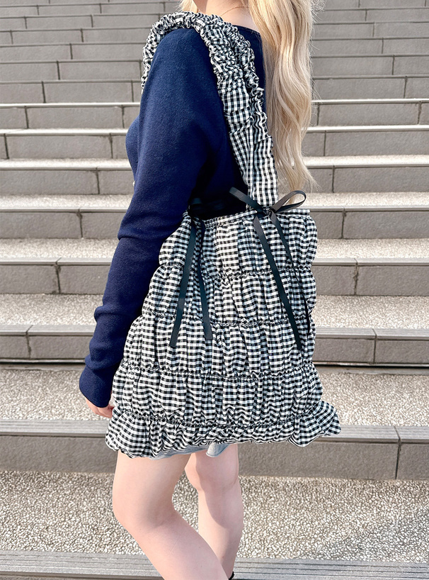 ギンガムチェック柄リボントートバッグ[dd450] | レディース