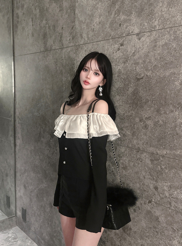 2Wayファーキルティングバニティバッグ