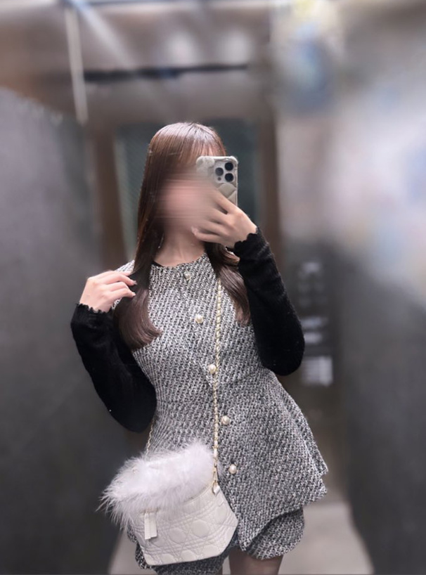 2Wayファーキルティングバニティバッグ