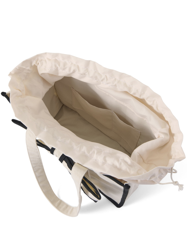 ビッグリボン配色キャンバストートバッグ