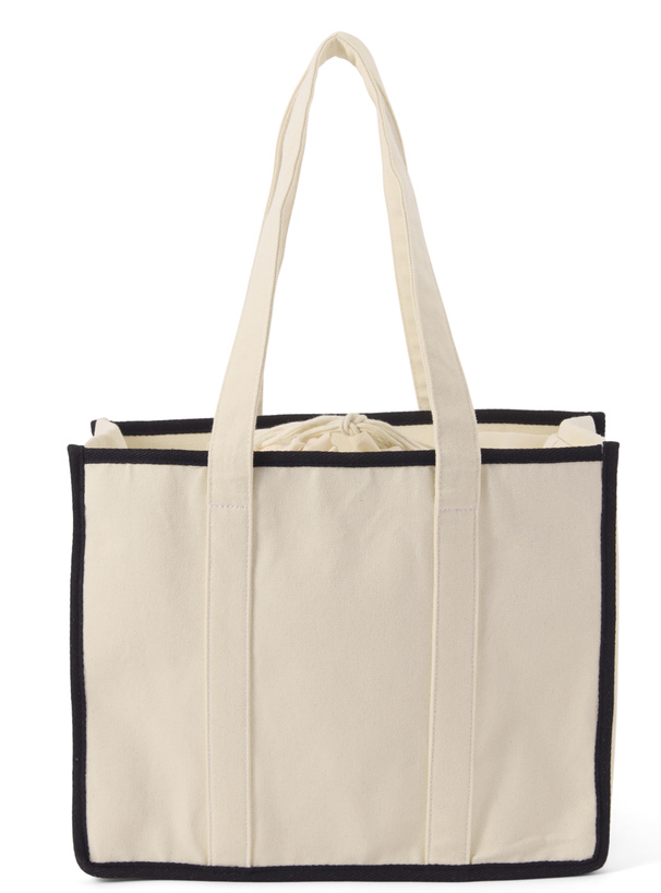 ビッグリボン配色キャンバストートバッグ
