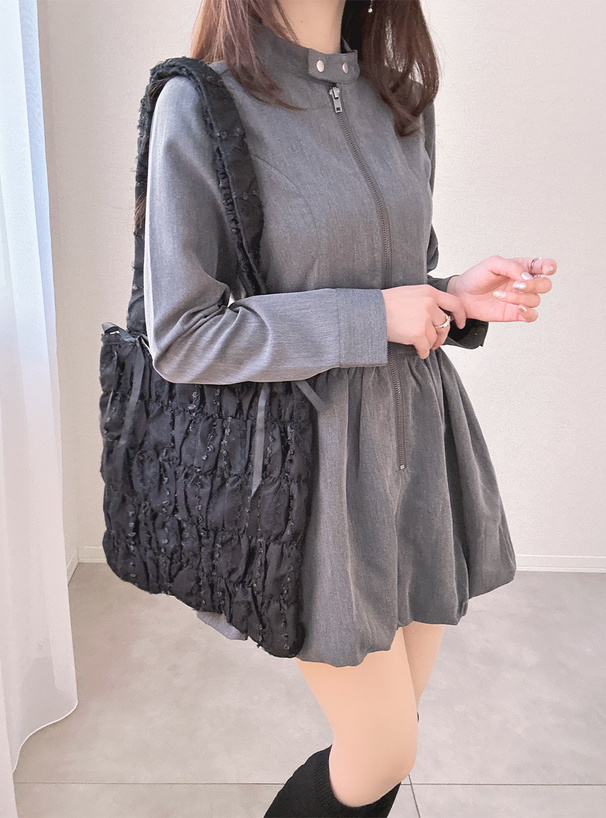 リボンチュールトートバッグ