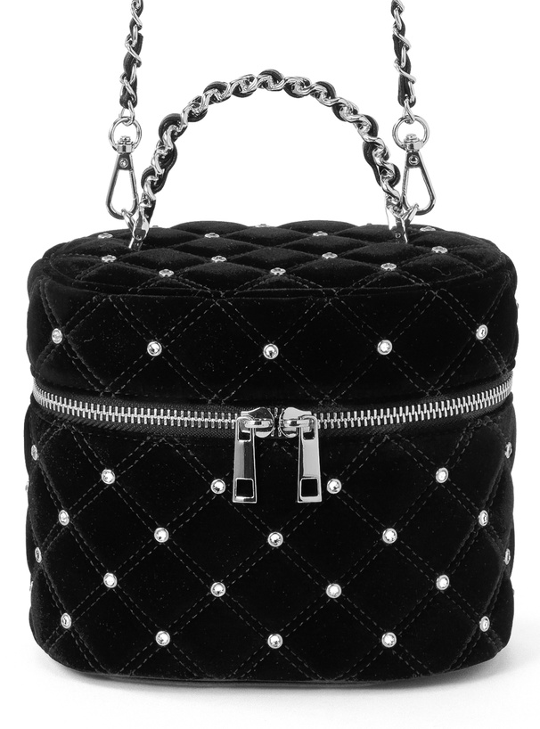 2Wayキルティングスエードバニティバッグ[dd481b]