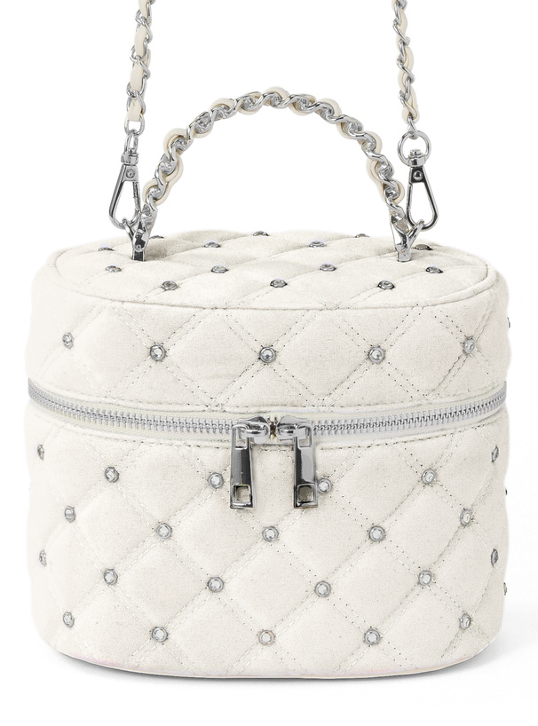 2Wayキルティングスエードバニティバッグ