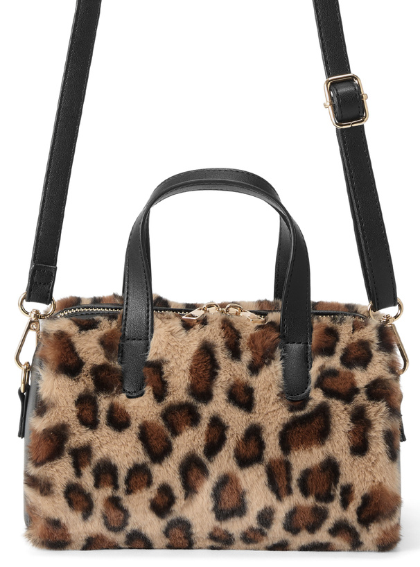 ♡ レオパード バック 2Wayレオパード柄ファーボストンバッグ[dd482a] | レディース