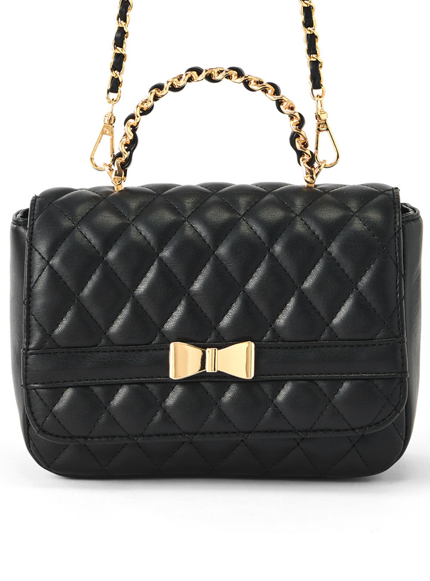 2Wayリボンキルティングフラップバッグ[dd487]