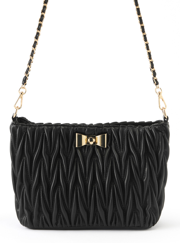 キルティングリボンチェーンショルダーバッグ[dd489]