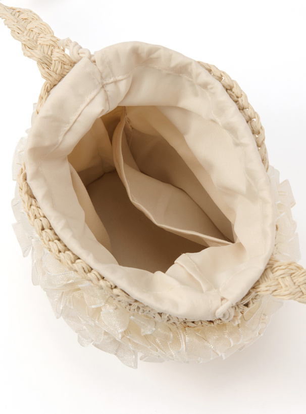 リボンフリルペーパー巾着ショルダーバッグ