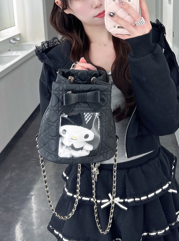 ぬい活キルティング巾着ミニリュック