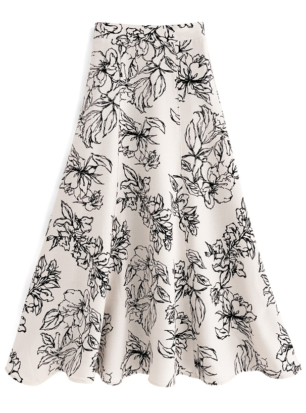 花柄フレアスカートパンツ