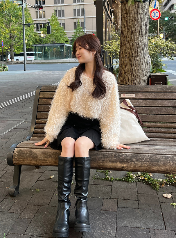 ラメフリンジカットトップス