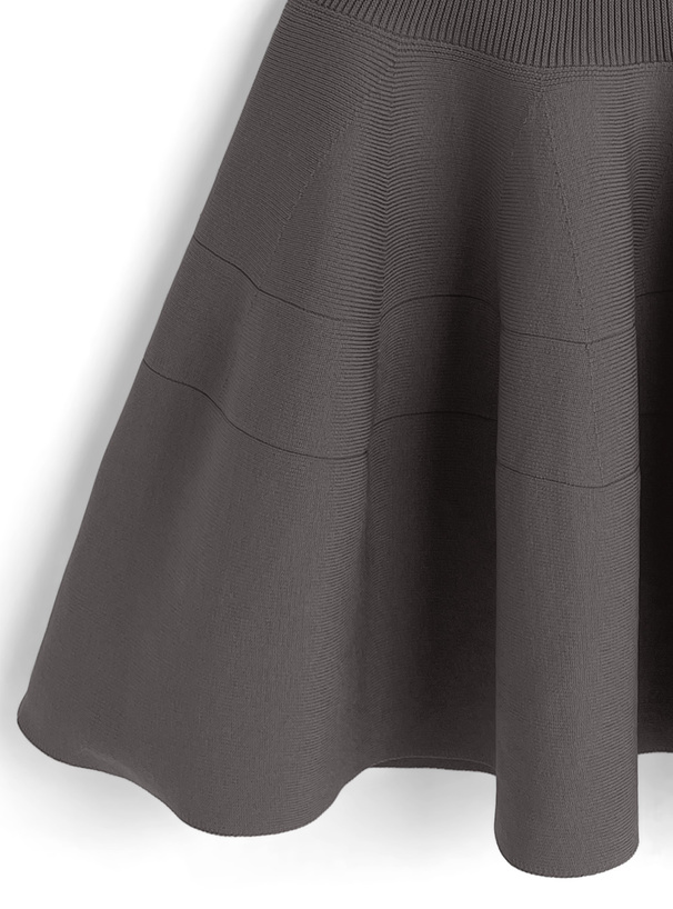 リコ　チャコールグレー　XS 襟取り外しロゴジャガードショートニット | Chico(チコ