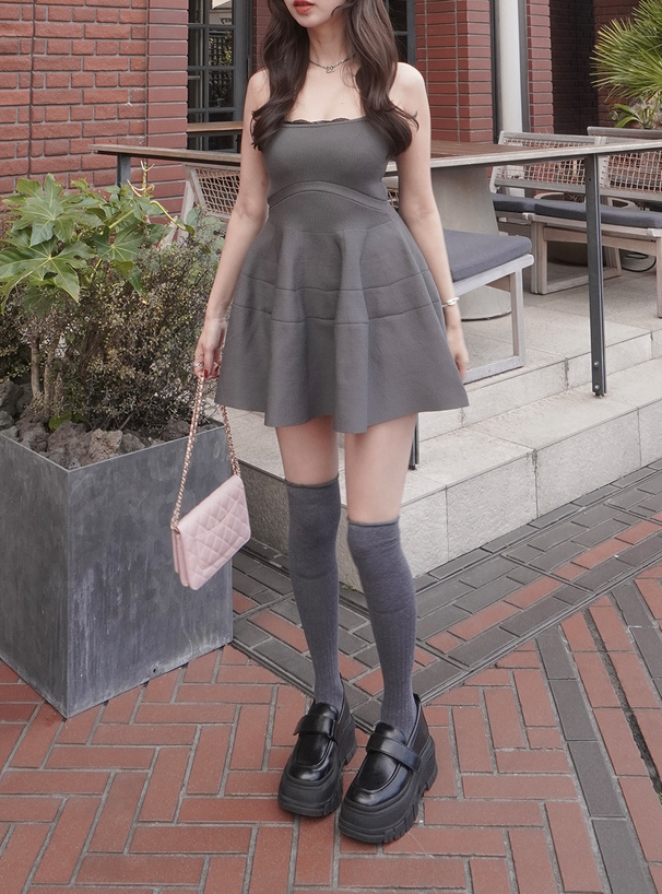 リブニットフレアキャミソールチュニック[dh1361] | レディース