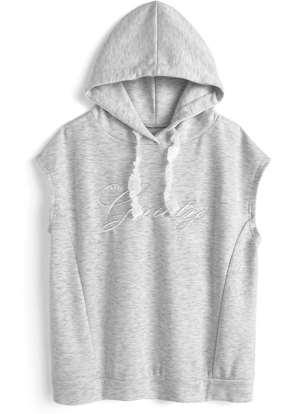 フリル紐フレンチスリーブパーカートップス