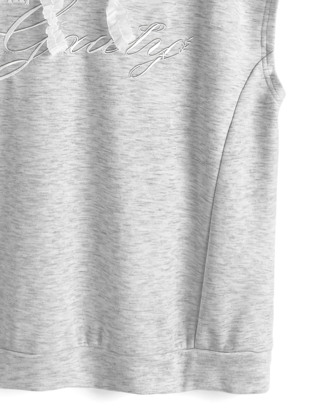 フリル紐フレンチスリーブパーカートップス