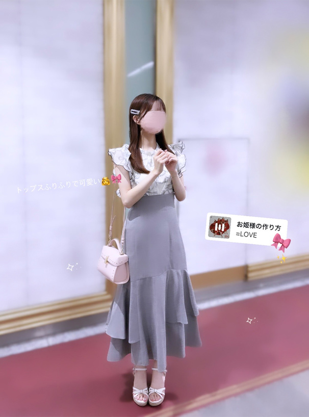 リボン柄シフォンブラウス
