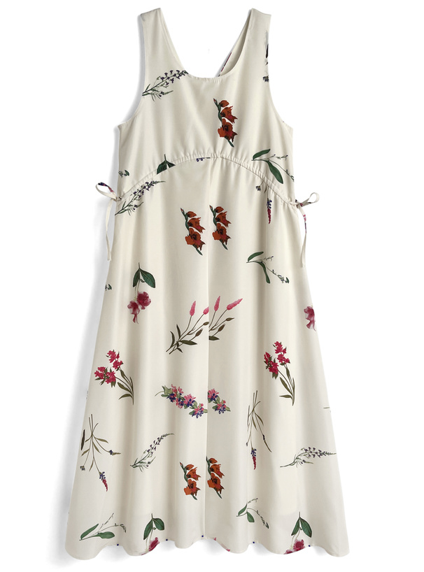 axes femme サイドベアロアリボン 花柄ノースリーブ　フレア ワンピース axes femme（アクシーズファム）の「チョーカーリボン花柄OP