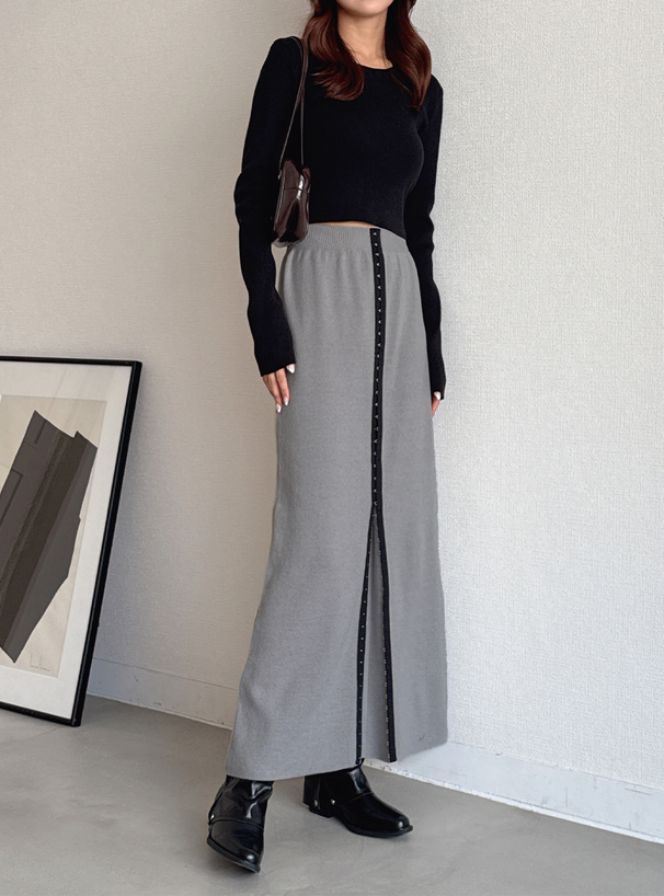 2Wayホックデザインニットスカート[dh1394] | レディースファッション