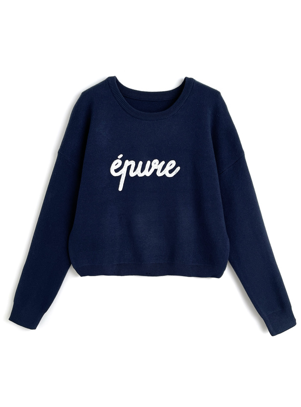 6396【美品】45R コットンニット カーディガン　スマイルロゴ　現行ロゴ 6396【美品】45R コットンニット カーディガン スマイルロゴ