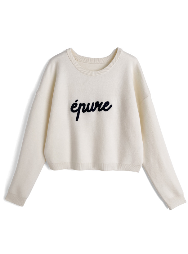 ロゴデザインニットトップス