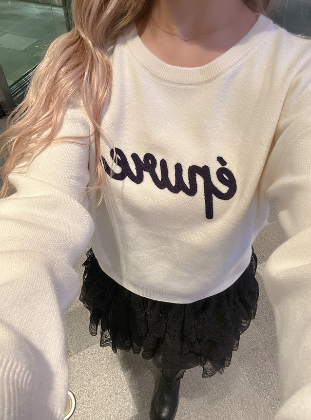 ロゴデザインニットトップス[dh1396] | レディースファッション通販の