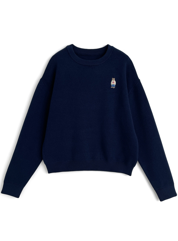 くまワッペンニットトップス