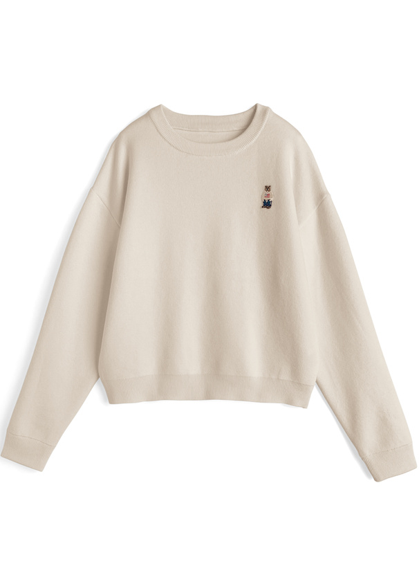 くまワッペンニットトップス