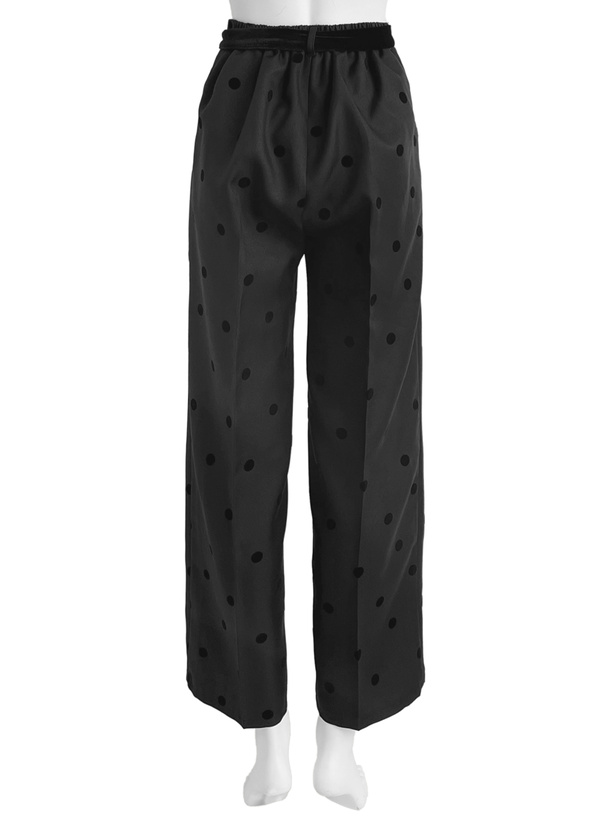 ＊新品＊リボン紐付き*ドット柄ストレートパンツ　大きいサイズ　レディース 新品＊リボン紐付き*ドット柄ストレートパンツ 大きいサイズ