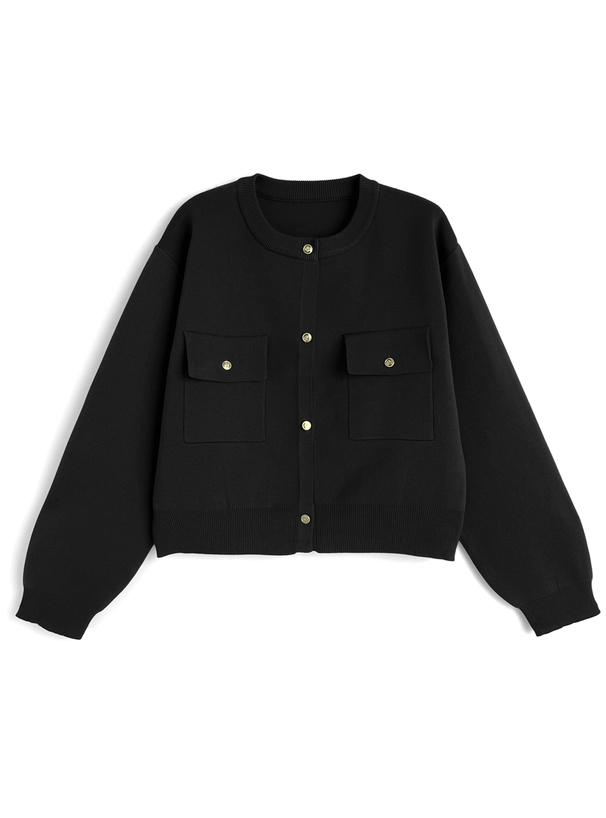 ゴールドボタンニットカーディガン