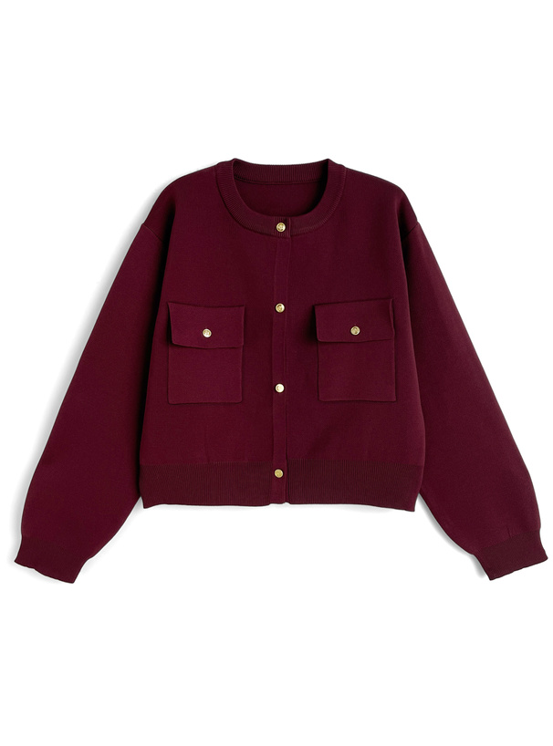 ゴールドボタンニットカーディガン