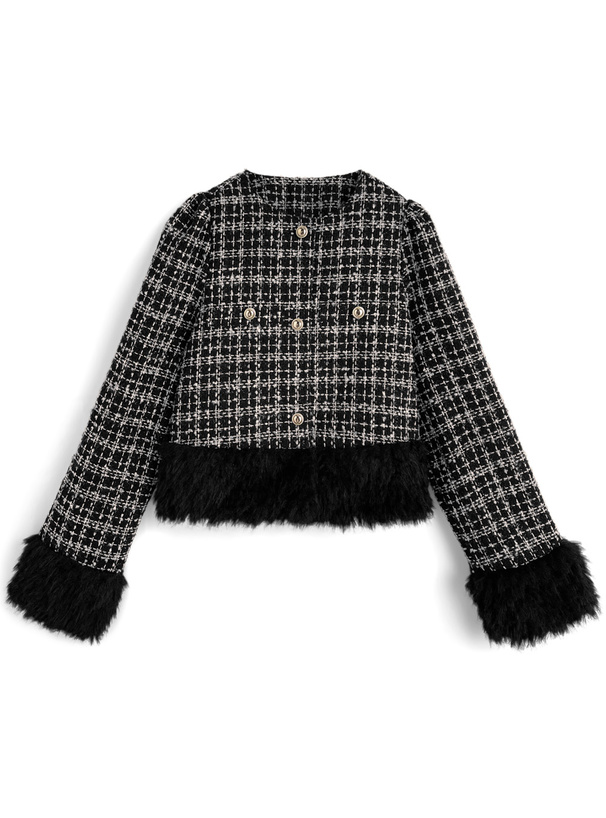 ファードッキングラメツイードジャケット