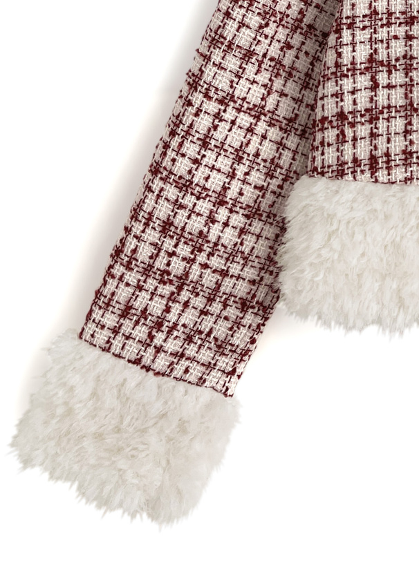 ファードッキングラメツイードジャケット