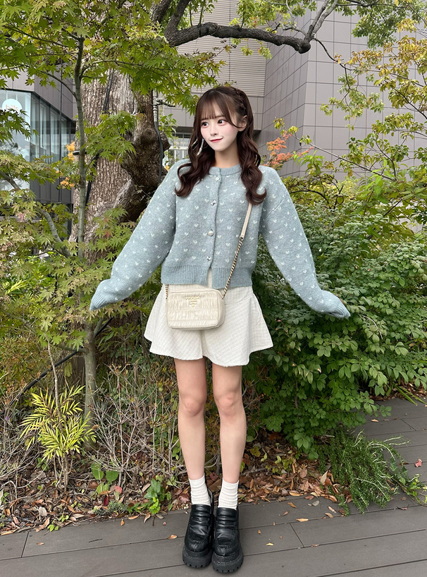 ハート柄アソートボタンカーディガン[dh1422] | レディース