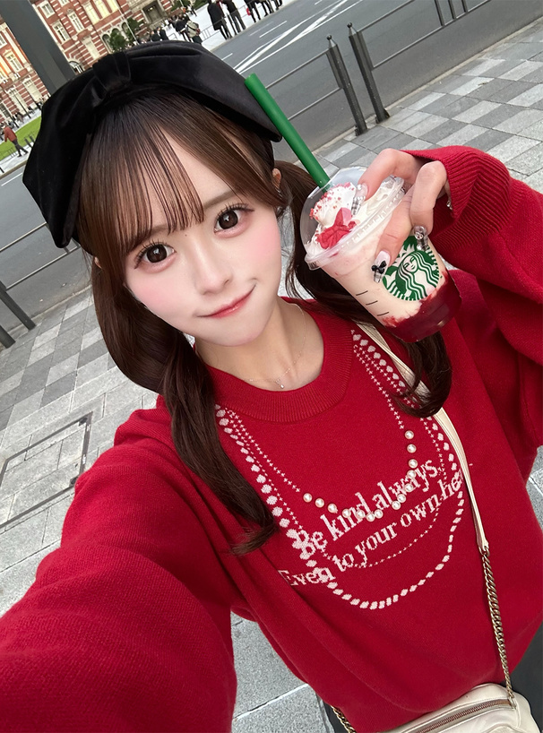 パールロゴニットトップス