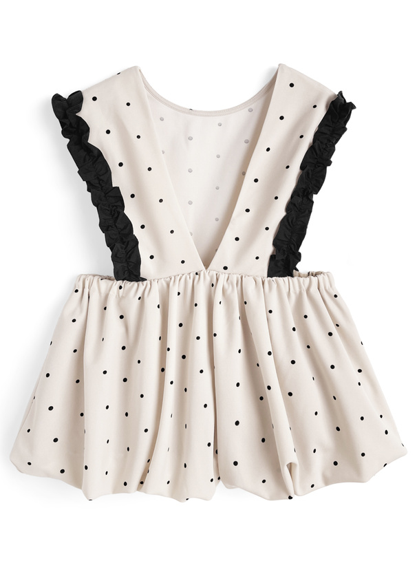 ドット柄フリルバルーンベスト[dh1429]