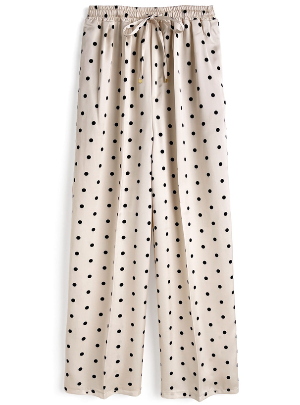 ドット柄ワイドパンツ[dh1431]